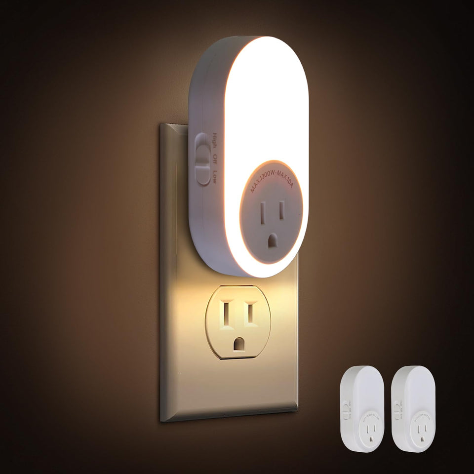 Dawnrise wall-plug night light 2-pack for convenient hallway visibility.