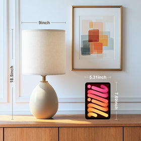 Dawnwake compact 18.5-inch height fits nightstands and desks.