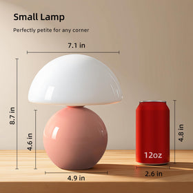Dawnwake compact mushroom lamp serves as stylish decor on nightstands.