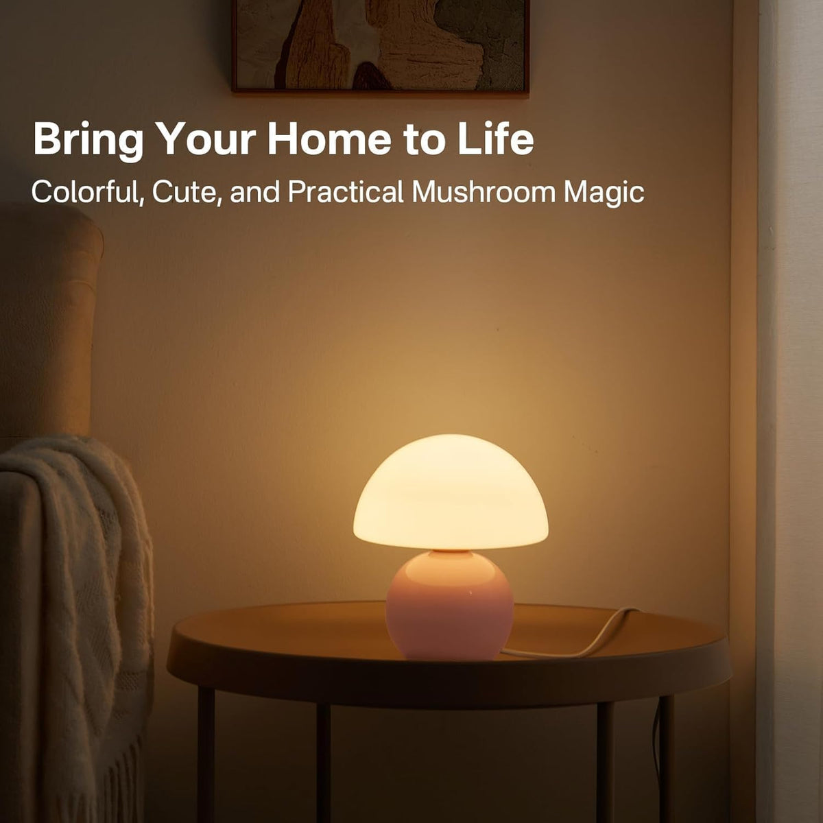 Dawnwake hand-blown bedside lamp showcases glass artistry for a unique decor statement.