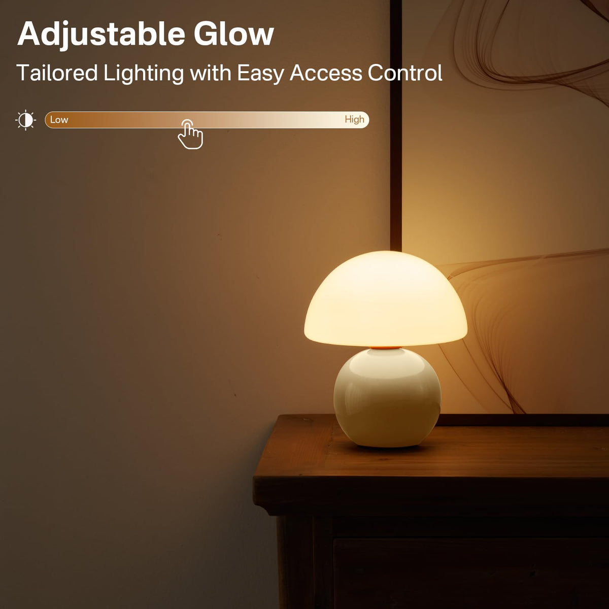 Dawnwake hand-blown glass base lamp adds unique craftsmanship to any room.