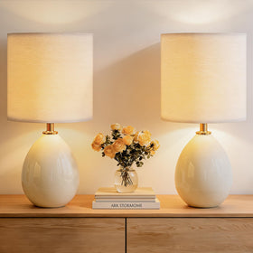 Dawnwake ice-crackle base table lamp with warm ambient glow for living spaces.