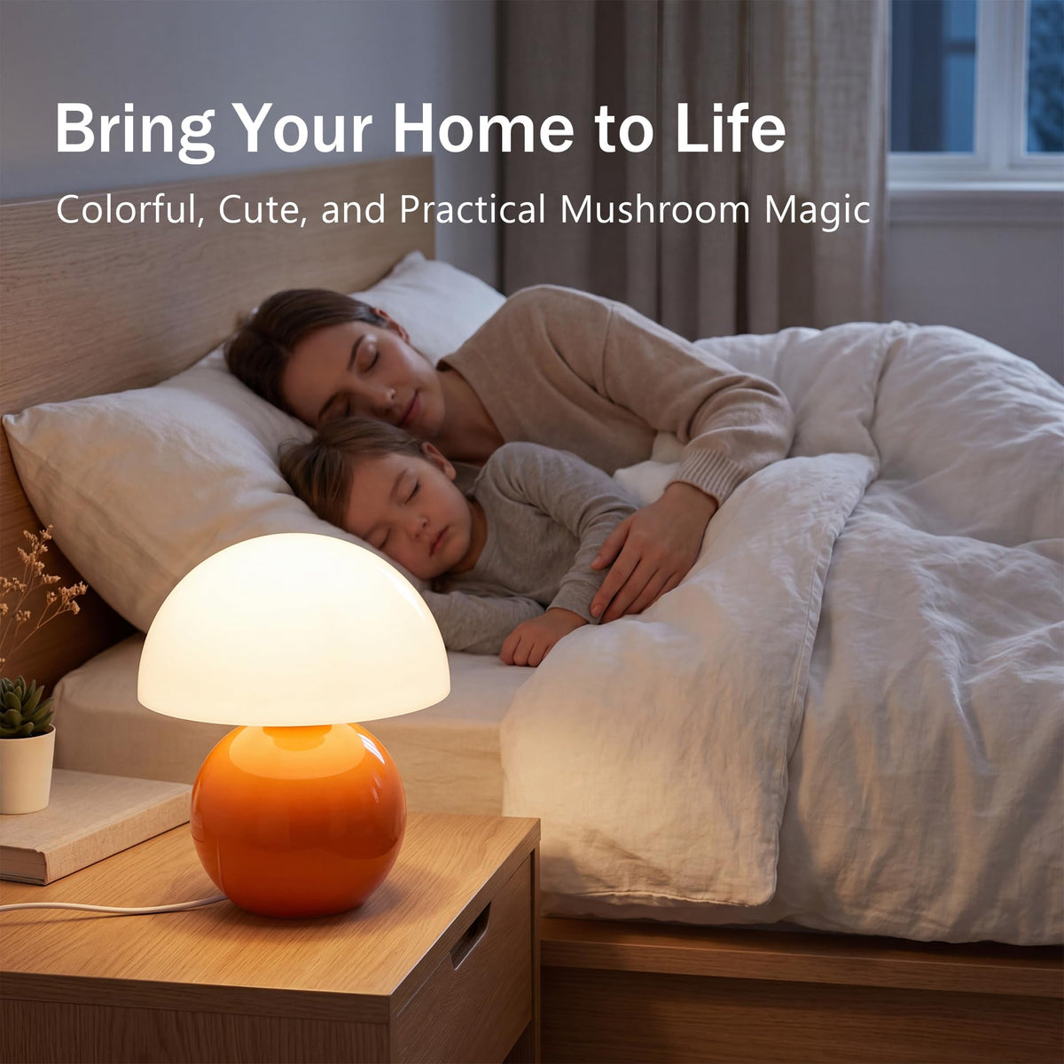 Dawnwake mushroom lamp ceramic base shows handcrafted artistry