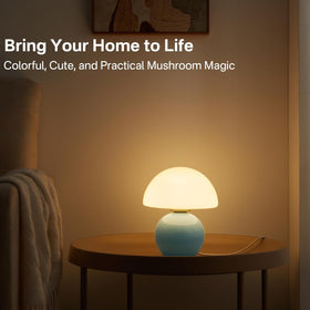 Dawnwake mushroom lamp glass shade for soft desk illumination