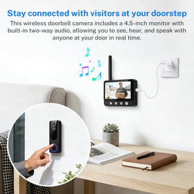 Daxadripo 4-5-inch color display enables instant door view.