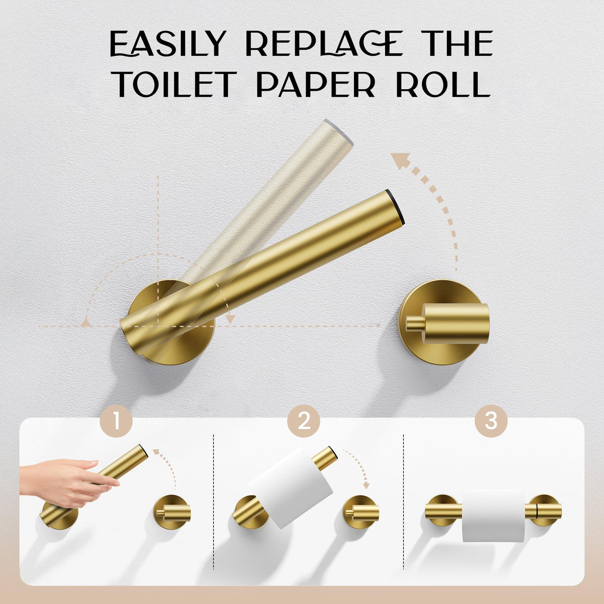 Day Moon Designs modern gold bathroom accessory complements contemporary decor.