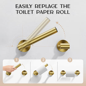 Day Moon Designs modern gold bathroom accessory complements contemporary decor.