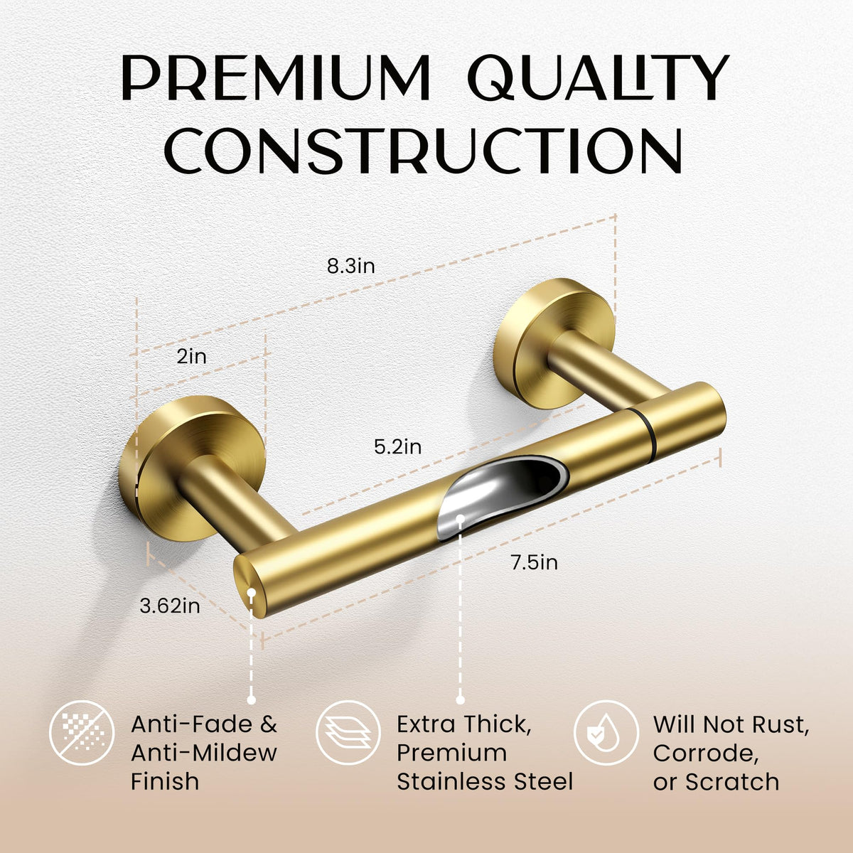 Day Moon Designs gold finish resists scratches and cleans easily.