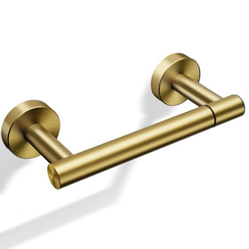 Day Moon Designs gold wall-mounted toilet paper holder, rust resistant.