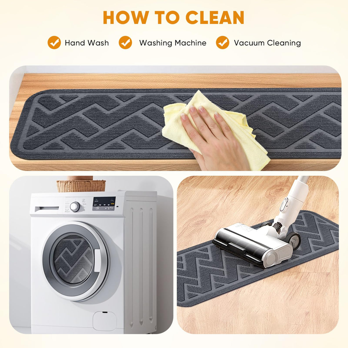 Dayacoco easy-install gray treads install in minutes without glue.
