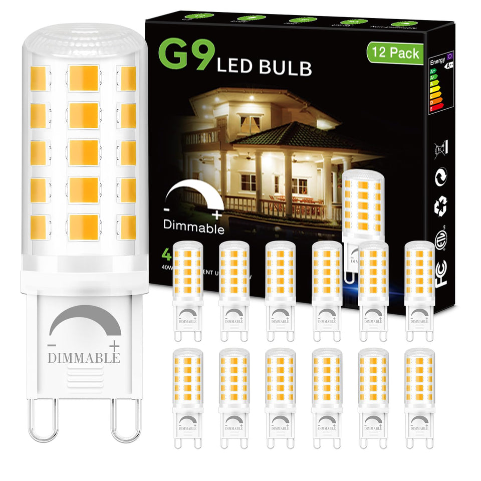 DAYBETTER G9 bulbs close-up, dimmable for chandeliers.