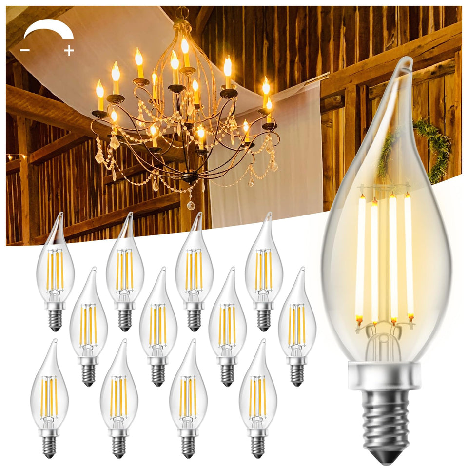 DAYBETTER chandelier flame-tip bulb for elegant period lighting