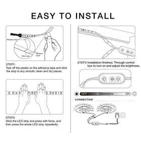 DAYBETTER cuttable LED strip shown between cutting marks