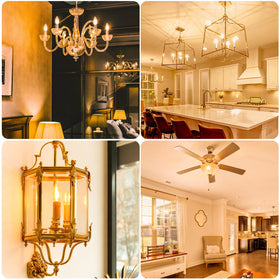 DAYBETTER E12 ceiling fan bulbs provide versatile, even illumination.