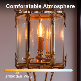 DAYBETTER E12 chandelier bulbs ideal for decorative lighting in dining rooms.