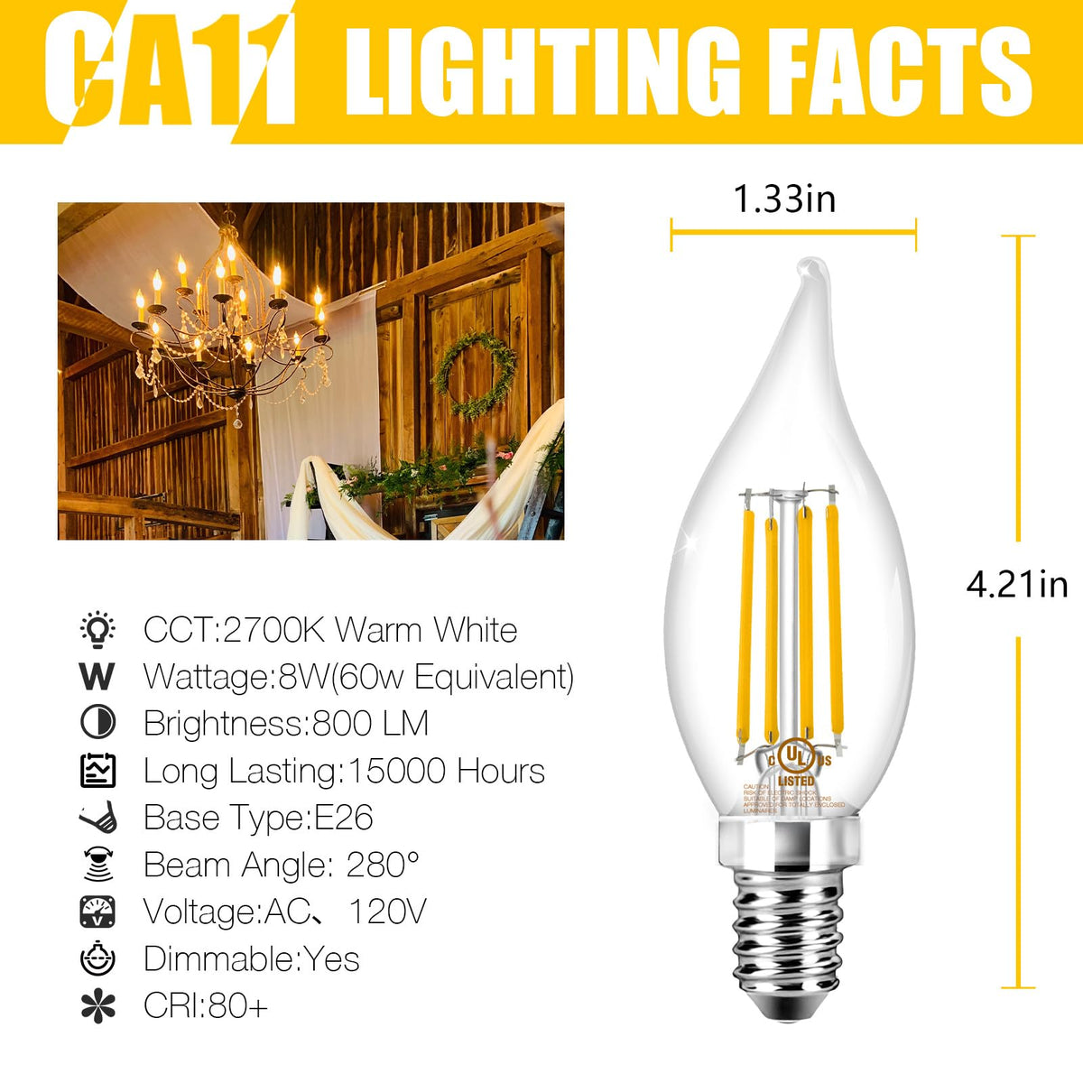 Daybetter E12 LED bulb in soft warm 2700K for cozy evenings