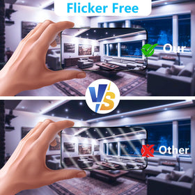DAYBETTER GU10 LED bulbs in living room create welcoming ambience with daylight options.