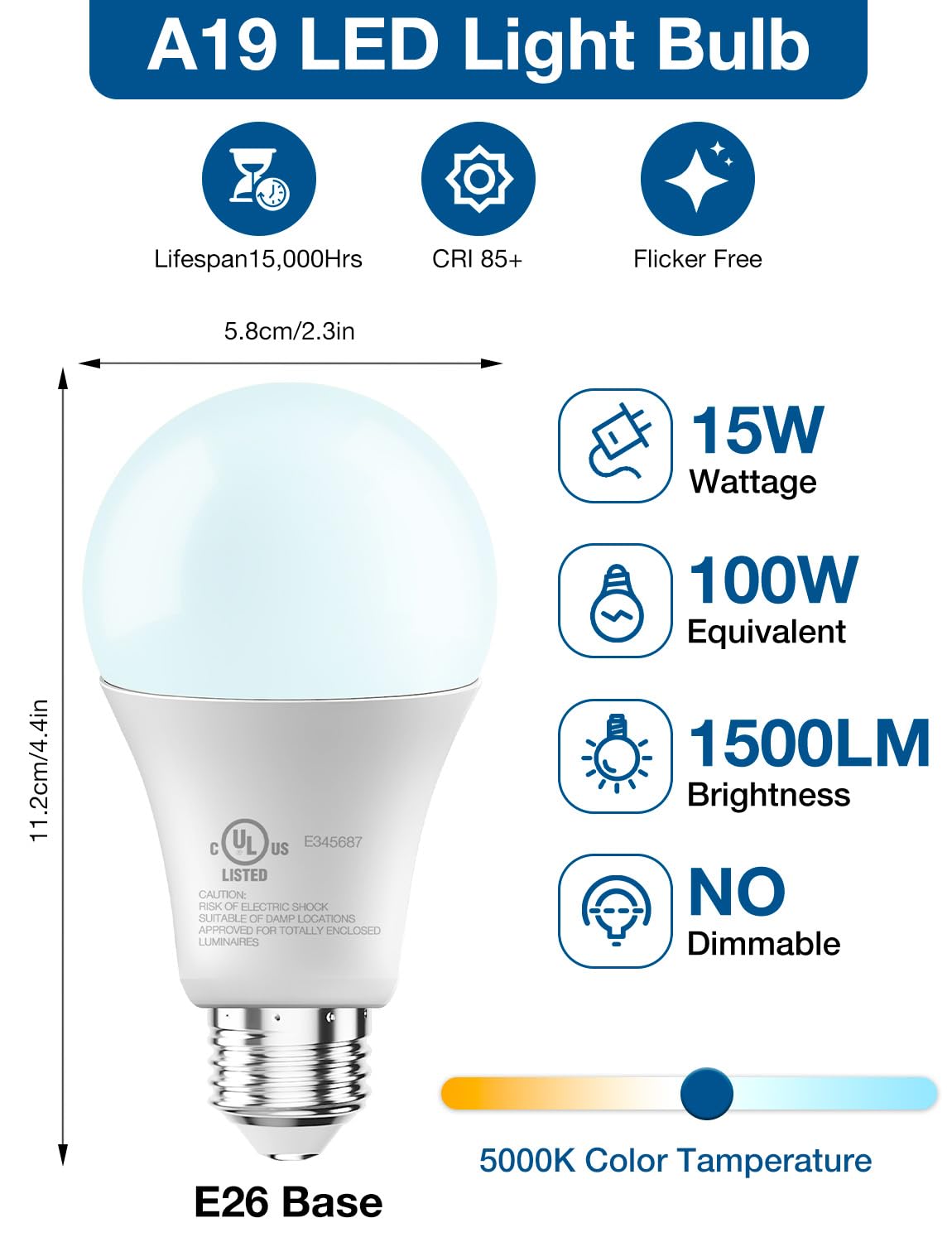 DAYBETTER LED bulbs producing 1500 lumens for bright task lighting