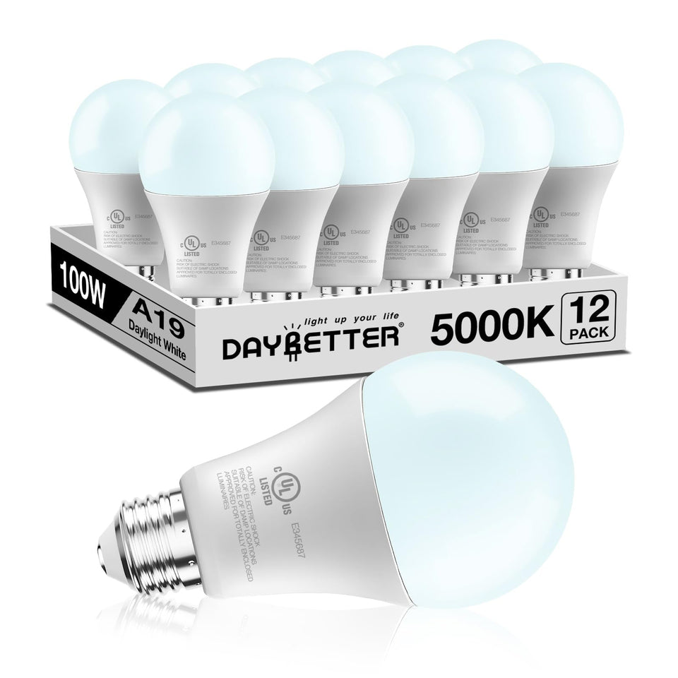 DAYBETTER LED bulbs with 5000K daylight for natural living room lighting