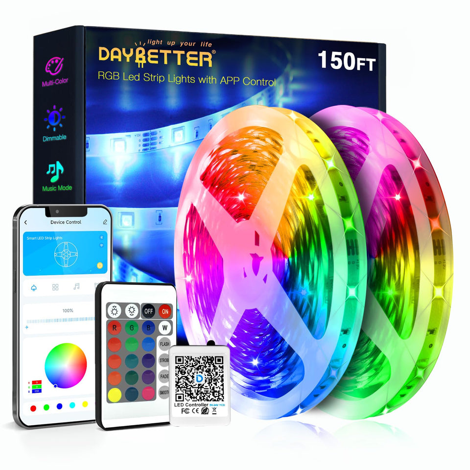 DAYBETTER LED lights bedroom ambience for relaxing evenings with color options.