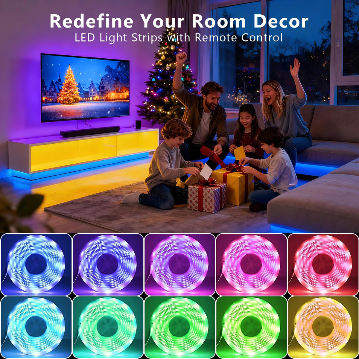 DAYBETTER LED lights ceiling edge setup adds immersive room lighting.