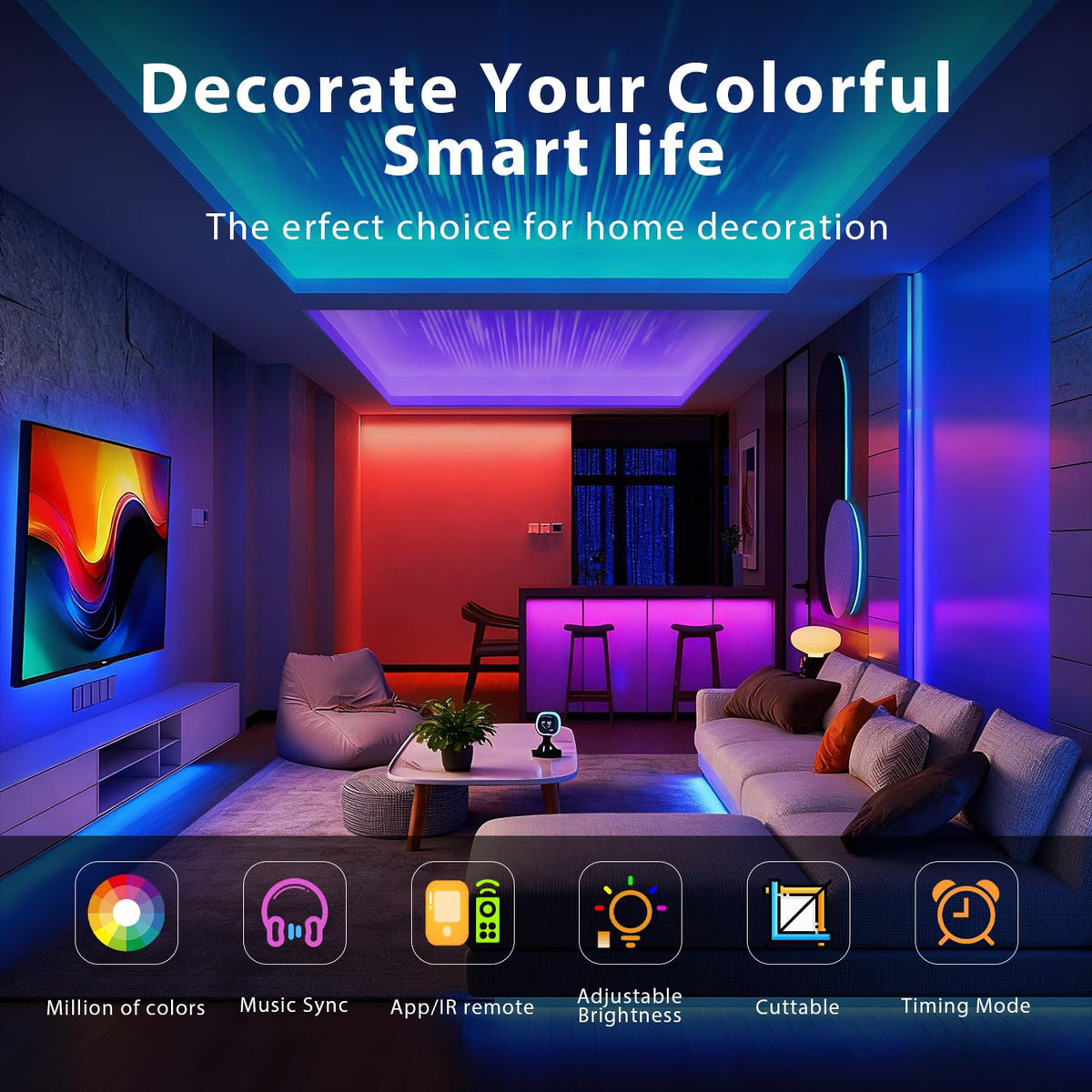 DAYBETTER LED strip on ceiling providing subtle accent lighting