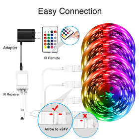 DAYBETTER LED strip in a bedroom setup adds warm, customizable lighting.