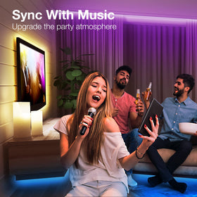 DAYBETTER LED strip lights color-changing glow brightens parties and home events.