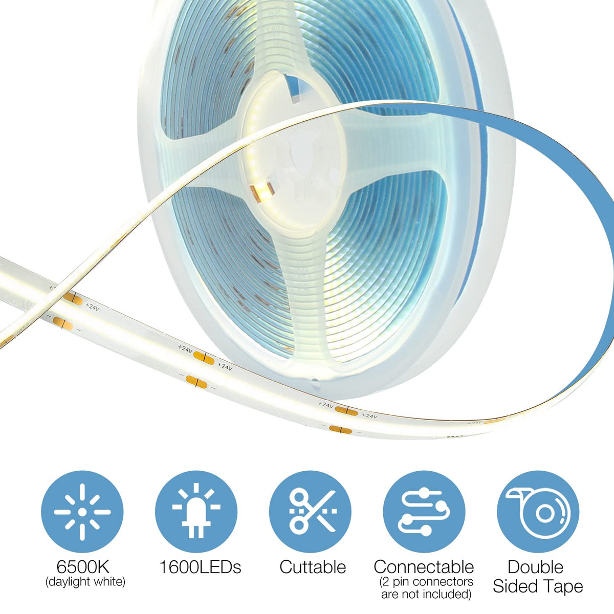 Daybetter LED strip features strong adhesive for secure installation