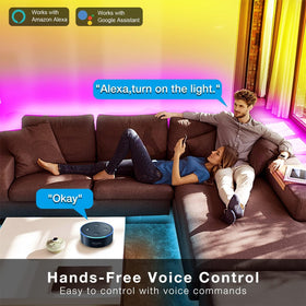 DAYBETTER LED strip with Alexa and Google control for hands-free convenience.