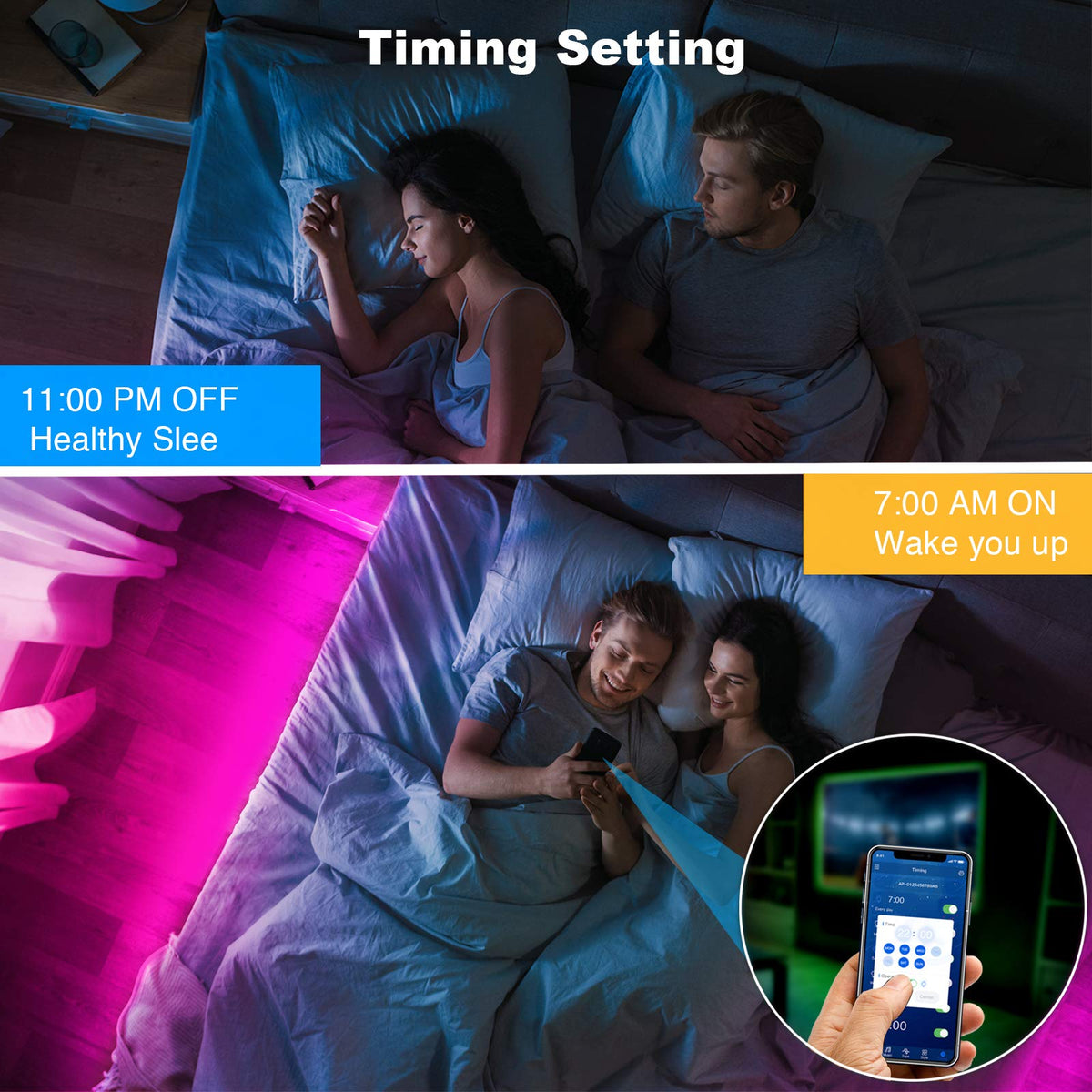 DayBetter LED strip double-adhesive backing ensures secure, long-lasting installation.