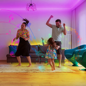 DAYBETTER LED strip lights built-in mic sync to music effect