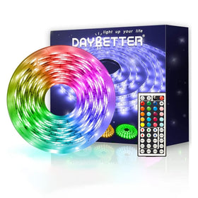 DAYBETTER LED strip creates warm living room ambience for cozy evenings