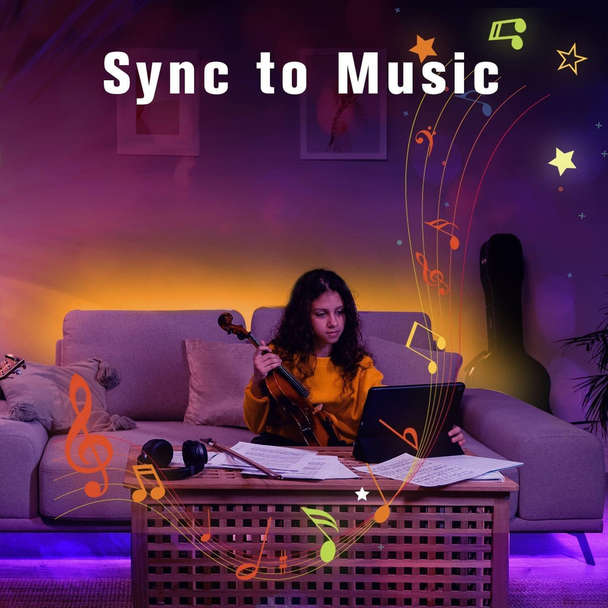 DAYBETTER LED strip with music sync enhances parties and ambiance