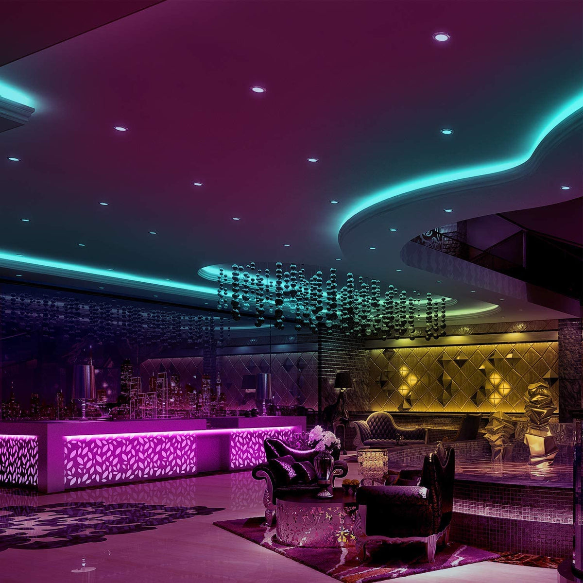 DayBETTER LED strip remote dimmer demonstrates easy color control and mood settings.