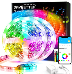 DayBetter LED strip starter kit setup for effortless room lighting and ambiance.