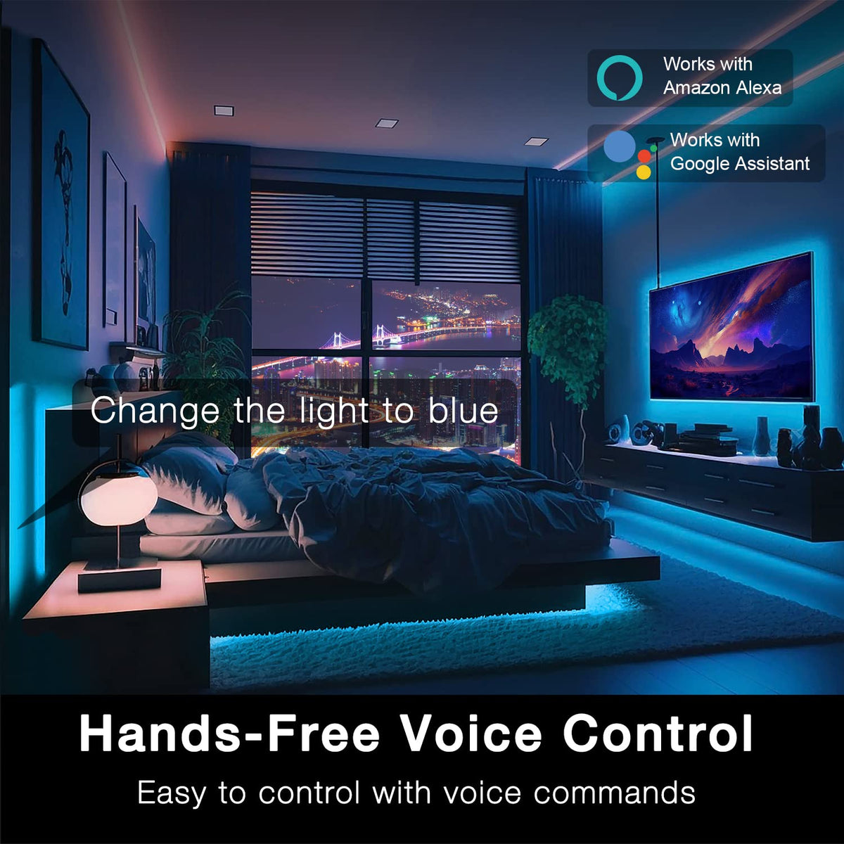 DAYBETTER LED strip with voice control works with Alexa and Google Assistant