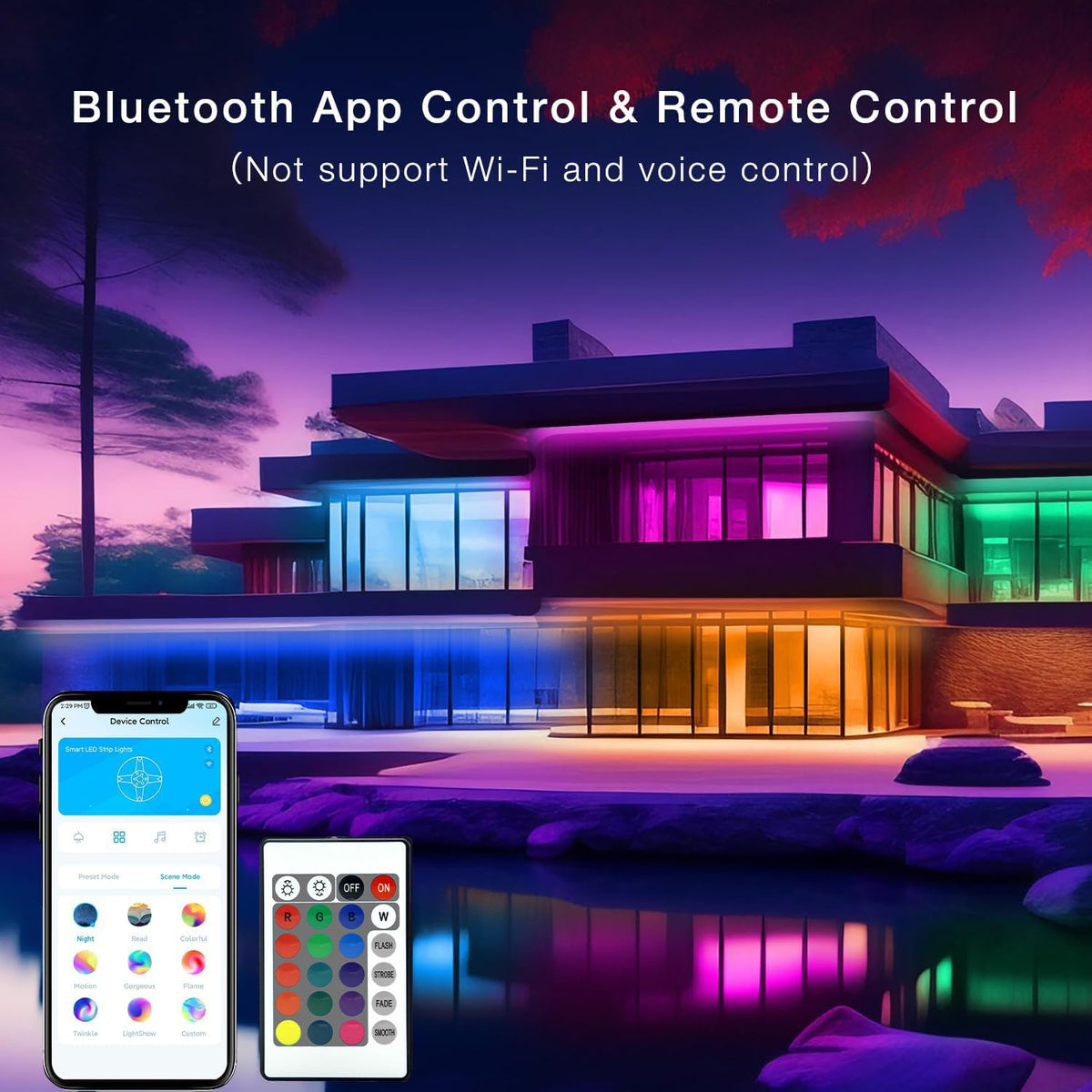 DAYBETTER RGB strip with music sync for outdoor parties and ambience.