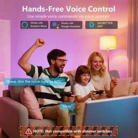 DAYBETTER smart bulbs with voice control via Alexa and Google Home.