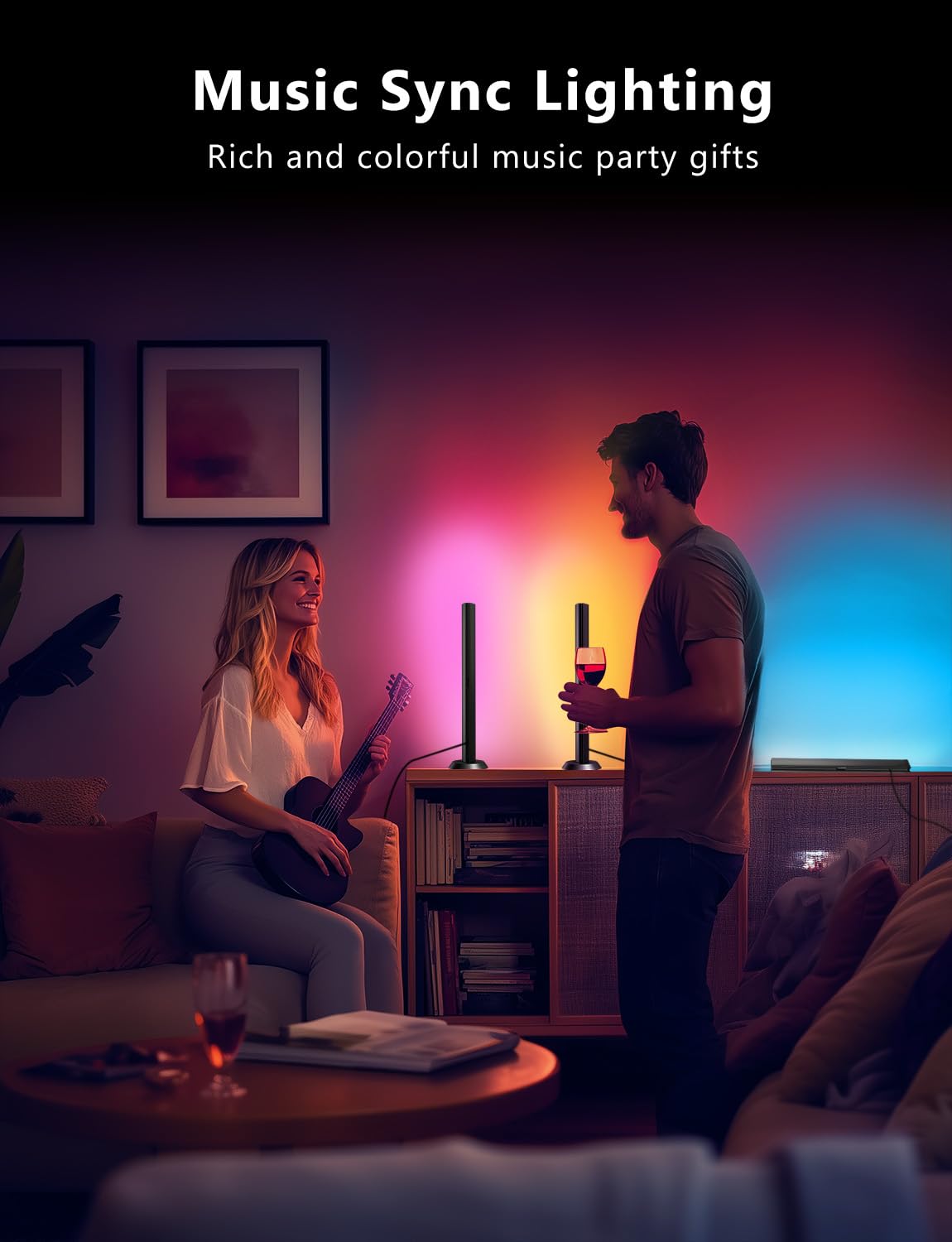 DAYBETTER Smart LED Light Bar front view brightens desk setup