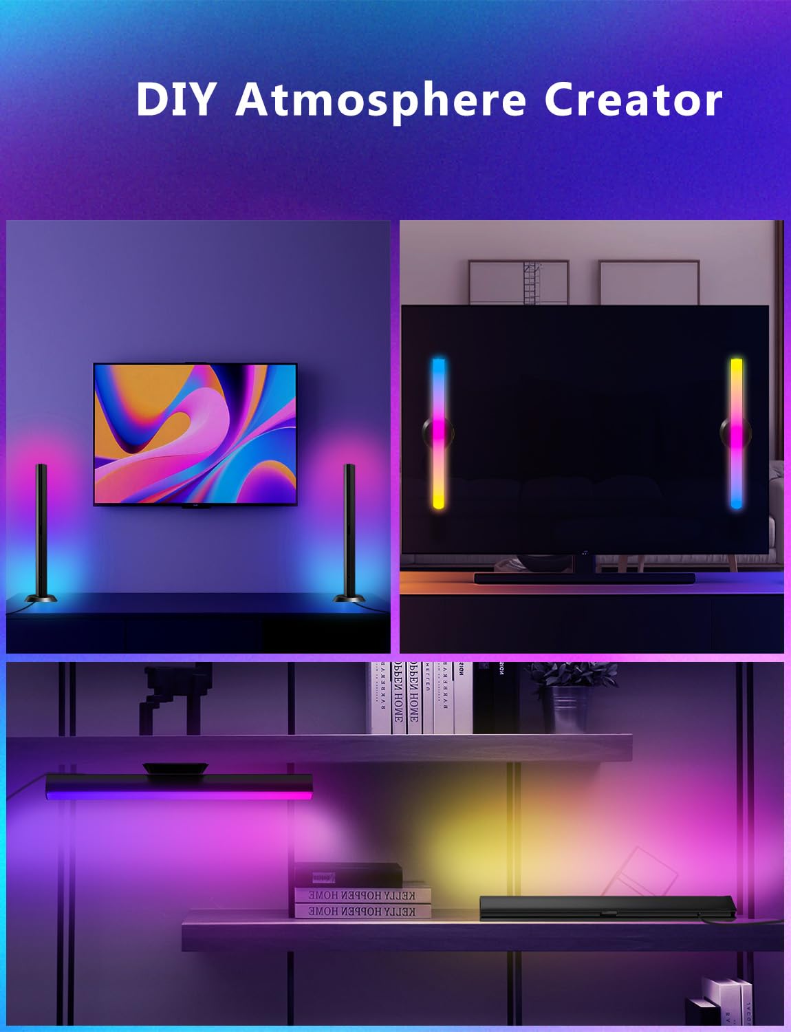 DAYBETTER Smart LED Light Bar PC monitor backdrop with dynamic colors