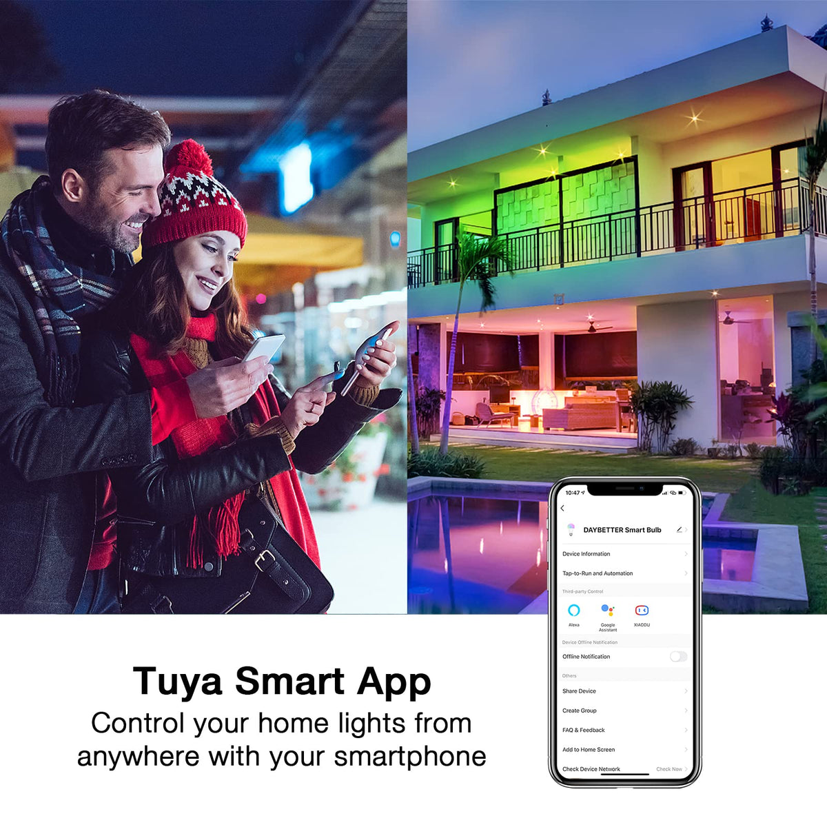 DAYBETTER color-spectrum bulb for ambient, vibrant mood.