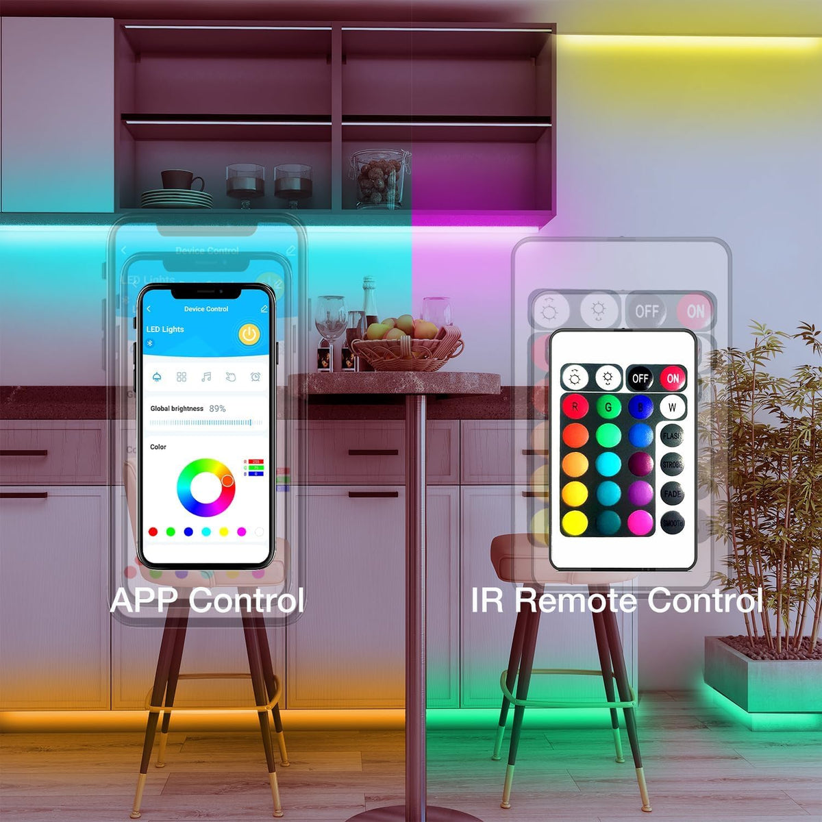 DAYBETTER strip lights enable effortless remote and app control for events.