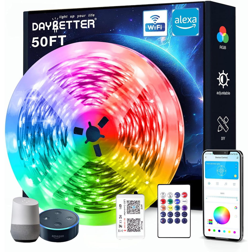 DAYBETTER smart LED strip closeup for vivid mood lighting