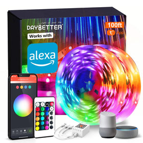 DAYBETTER smart WiFi LED strip 100ft for customizable room lighting and ambience control.
