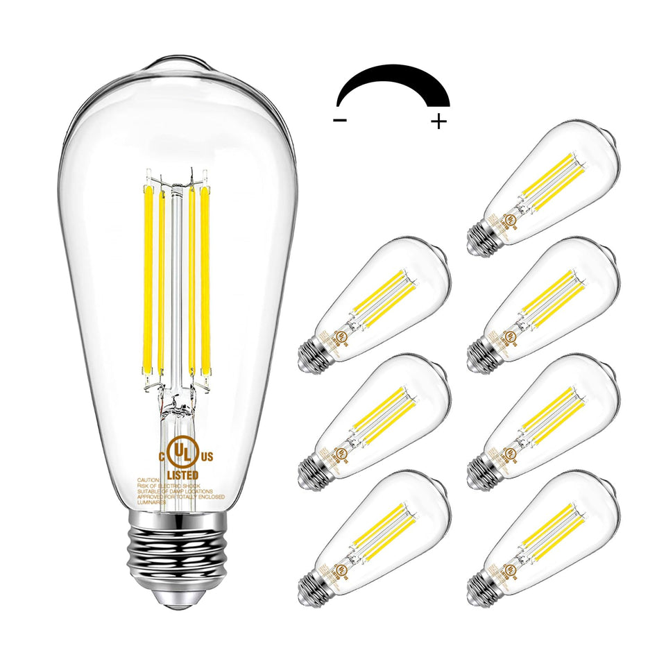 DAYBETTER ST58 vintage edison bulb with clear glass provides dimmable ambient lighting.