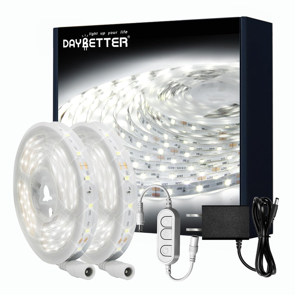 DAYBETTER white LED strip lights 50ft with 900 LEDs for bright, even illumination
