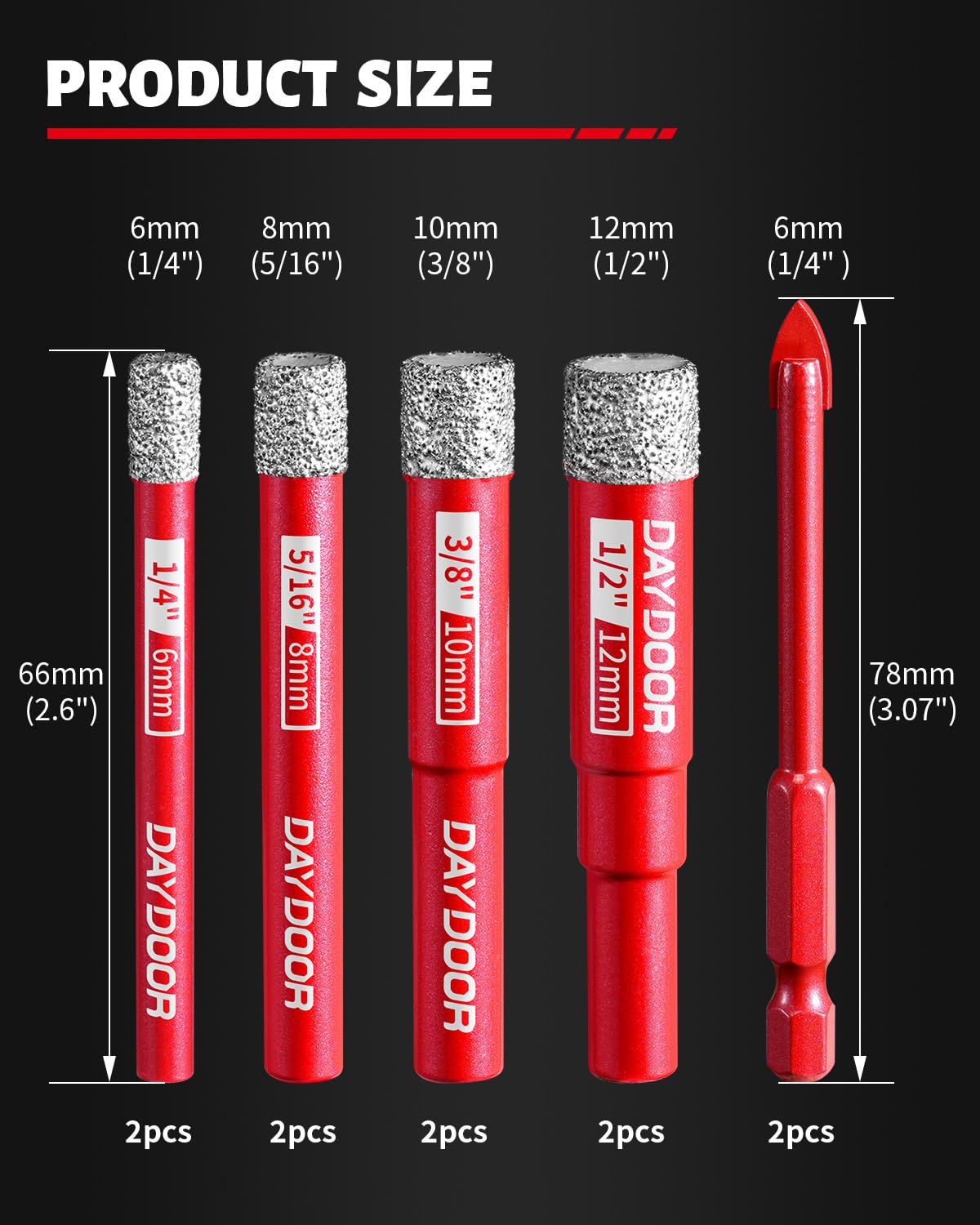 DAYDOOR center-pilot drill guiding a precise hole on glass