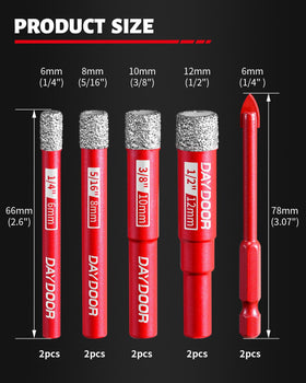 DAYDOOR center-pilot drill guiding a precise hole on glass