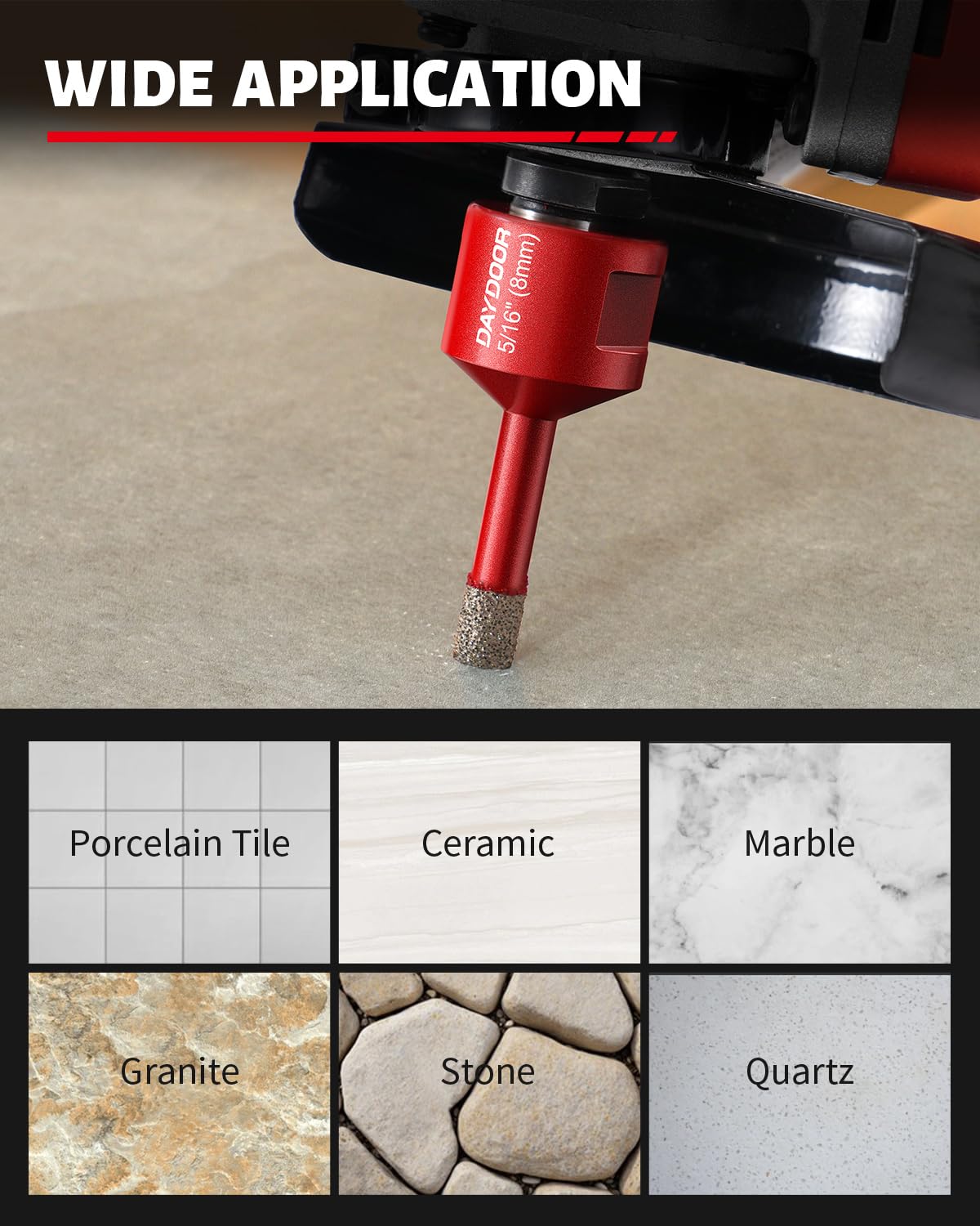 DAYDOOR Beveling Chamfer Bit creates smooth edges for a professional look